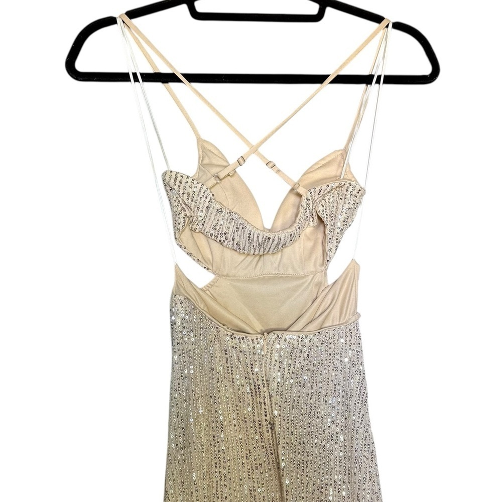 NWT Hello Molly Sparkling Moment Maxi Dress Silver - Picture 6 of 9